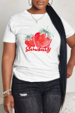 White Yellow Casual Graphics Letter Print O Neck Short Sleeve Oversize Graphics T-Shirts