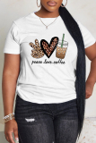 White Yellow Casual Graphics Letter Print O Neck Short Sleeve Oversize Graphics T-Shirts