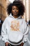 Light Blue Graphics Print Long Sleeve Draw String Pocket Casual Fall Winter Hooded Sweatshirt