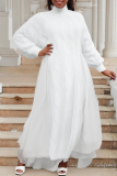 Red Cable Knit Turtleneck Balloon Sleeves Winter Long Sweater with Tulle Layered Hem Maxi Skirt Two Piece Dress Set