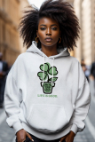 Army Green Graphics Print Long Sleeve Draw String Pocket Casual Fall Winter Hooded Sweatshirt