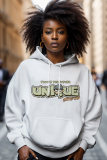 Royal Blue Letter Print Long Sleeve Draw String Pocket Casual Fall Winter Hooded Sweatshirt