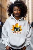 Army Green Graphics Print Long Sleeve Draw String Pocket Casual Fall Winter Hooded Sweatshirt