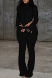 Black Zipper Collar Long Sleeve Irregular Crop Tops And Sweatpants Sportwear Casual Two Pieces Jogger Sets