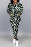 Multicolor Graphics Print Long Sleeve Hooded Sweatshirts And Drawstring Pants Two Pieces Sportwear Casual Sweatsuits Sets