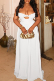Black Sleeveless Backless Strapless Hollow Out Formal Evening Party Prom Pleated Tube Maxi Dresses
