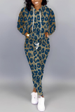 Multicolor Graphics Print Long Sleeve Hooded Sweatshirts And Drawstring Pants Two Pieces Sportwear Casual Sweatsuits Sets