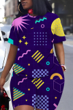 White Graphics Print Round Neck Short Sleeve T-shirt And Shorts Casual Two Pieces Matching Sets