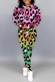 Multicolor Graphics Print Long Sleeve Hooded Sweatshirts And Drawstring Pants Two Pieces Sportwear Casual Sweatsuits Sets