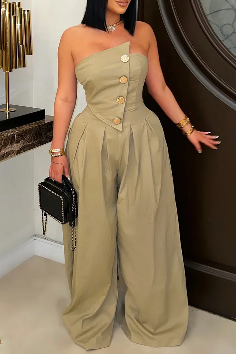 5212306 Khaki Wide Leg Jumpsuit main image 1