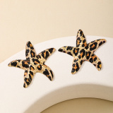 Leopard Print Starfish Casual Earrings