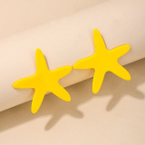 Yellow Colorful Star Beach Earrings