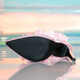 Pink Party Formal Satin Lace Petal Stiletto Pointed High Heels Sandals(Heel Height 3.94in)