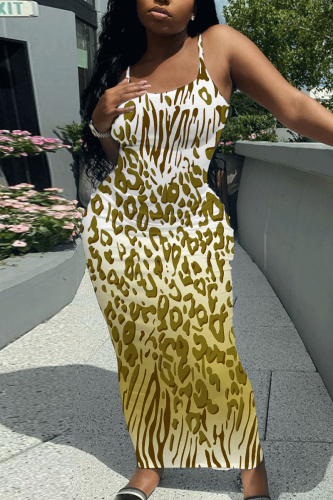 Multicolor Graphics Print Backless Spaghetti Strap Bodycorn Vacation Long Maxi Slip Dresses