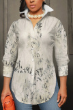 Camel Graphics Print Shirt Collar Long Sleeve Buttons Slit Casual Vacation Shirt Tops