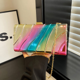 Glod Shiny Colored Shoulder Chain Bag