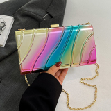 Glod Shiny Colored Shoulder Chain Bag