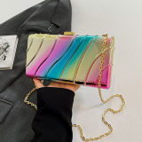 Glod Shiny Colored Shoulder Chain Bag