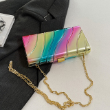 Glod Shiny Colored Shoulder Chain Bag