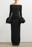 Red Off Shoulder Flare Sleeve Backless Formal Evening Party Prom Wedding Guest Bodycon Maxi Dresses