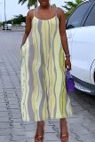 Army Green Graphics Print Backless Sleeveless Spaghetti Strap Casual Vacation Wide Leg Cami Jumpsuits