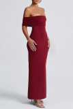 Black Backless Sleeveless Off Shoulder Formal Evening Party Prom Bodycon Maxi Dresses