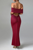 Black Backless Sleeveless Off Shoulder Formal Evening Party Prom Bodycon Maxi Dresses
