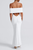 Black Backless Sleeveless Off Shoulder Formal Evening Party Prom Bodycon Maxi Dresses