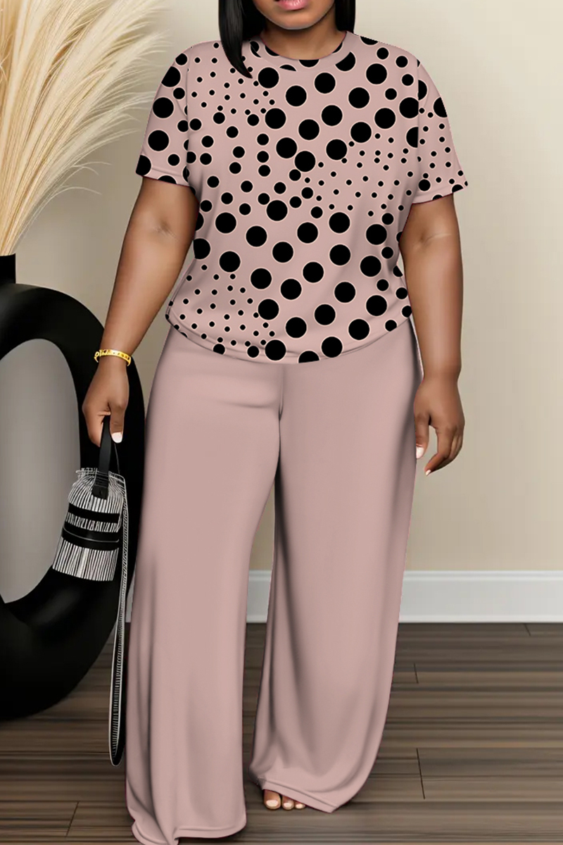 WIDE POLKA DOT RUFFLE HEM DETAIL SHORTS & OVERSIZED BUTTON DOWN SHIRT 2 PC. SET main image 0