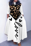 Apricot Graphics Print O Neck 3/4 Sleeve Belted Pockets Long Vacation Casual Pleated A Line Maxi Dresses