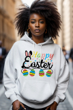 White Blue Cartoon Hoodie Long Sleeves Casual Streetwear Everyday Outfits Pullover Sweatshirt