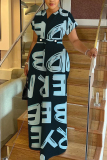 Yellow Letter Print V Neck Short Sleeve Casual Vacation Wide Leg Jumpsuits
