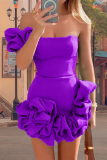 White Sleeveless Strapless Ruffled Formal Evening Party Ruched Bodycon Tube Mini Dresses