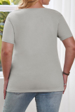 Pink O Neck with Cut Outs Short Sleeve Casuanl Outings T Shirt