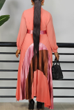 Black Tie High Neck Mesh Long Sleeve Formal Events Pleated Maxi Dress