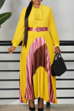 Black Tie High Neck Mesh Long Sleeve Formal Events Pleated Maxi Dress