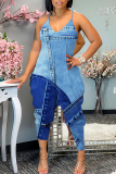 Lake Blue Sleeveless Backless Spaghetti Strap Casual Outings Harlan Cami Jumpsuit