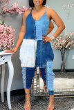 Lake Blue Sleeveless Backless Spaghetti Strap Casual Outings Harlan Cami Jumpsuit