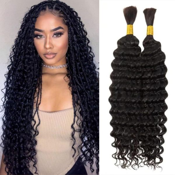 Black Casual Daily Use Party Club Solid Color Patchwork Deep Wave Bundles Wavy Hair Extensions Long Curly Wigs