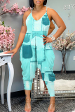 Lake Blue Sleeveless Backless Spaghetti Strap Casual Outings Harlan Cami Jumpsuit