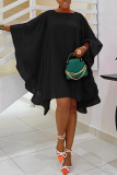 Red O Neck Batwing Sleeve Irregular Formal Evening Party Prom Wedding Guest Mini Dresses