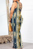 White Green Butterfly Floral Print Sleeveless O Neck Long Casual Vacation Bodycon Maxi Tank Dresses
