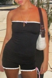 Black Off Shoulder Sleeveless Backless Night Out NBodycon Tube Romper