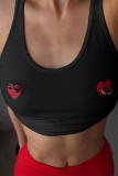 Off White Heart Shaped U Neck Sleeveless Casual Tank Crop Tops
