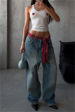 Off White Heart Shaped U Neck Sleeveless Casual Tank Crop Tops