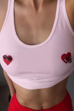 Off White Heart Shaped U Neck Sleeveless Casual Tank Crop Tops