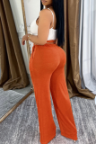 Black High Waist Pocket Loose Casual Outings Velvet  Wide Leg Pant