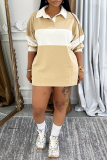 Blue Turndown Collar Long Sleeve Oversize Tops And Shorts Casual Two Pieces Shorts Sets