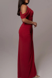 Black Sleeveless Oblique Collar Slit Formal Evening Party Prom Ruched Maxi Dresses