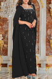Red Hot Drill Square Neck Cape Sleeve Back-Slit Bodycorn Formal Evening Party Maxi Dresses